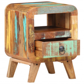 Bedside Cabinet Multicolor Solid Reclaimed Wood Compact