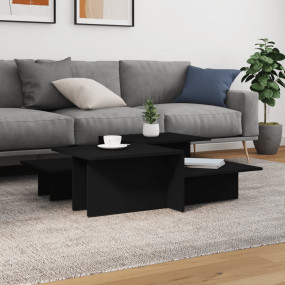 Coffee Table Set of 2 Black Engineered wood Standard Du...