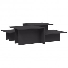 Coffee Table Set of 2 Gray Engineered Wood Medium Coffe...