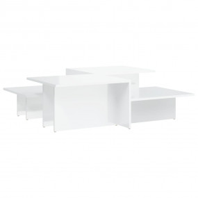 Coffee Table Set of 2 High gloss white Engineered wood ...
