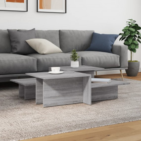 Coffee Table Set of 2 Gray Sonoma Engineered Wood Mediu...