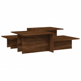 Coffee Table Set of 2 Brown oak Engineered wood Medium ...
