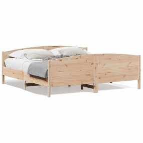 Bed Frame Natural Wood Solid Pine Wood Double Durable B...