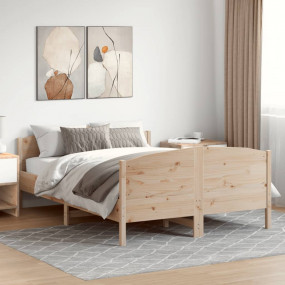 Bed Frame Natural Wood Solid pine wood, Plywood 47.2 x ...