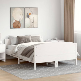 Bed Frame White Solid pine wood, plywood Full Bed Frame