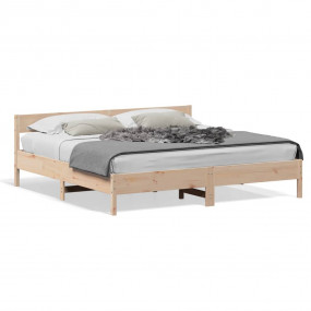Bed Frame Natural Wood Solid Pine Wood Super King Bed F...