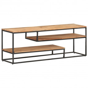 TV Cabinet Natural Wood with Black Frame