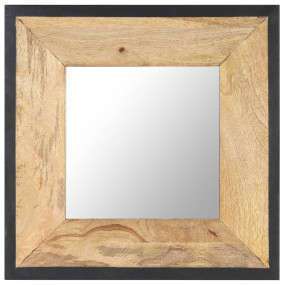 Mirror Natural wood tone Solid mango wood 19.7 x 19.7 i...