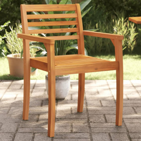Garden Chair Set of 4 Brown Solid Acacia wood