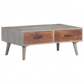Coffee Table Grey Solid Rough Mango Wood Medium Coffee ...
