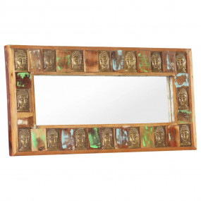 Mirror Mixed Color Solid Reclaimed Wood 43.3 x 19.7 in