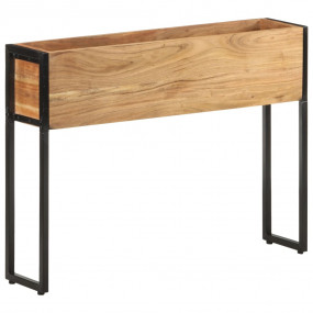 Planter Natural wood with black metal frame