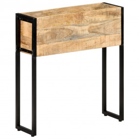 Planter Natural Wood and Black Rough mango wood with a ...