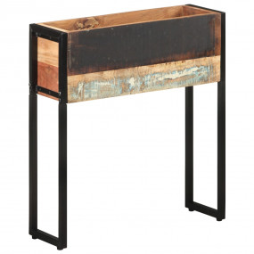 Planter Natural wood, Black Solid reclaimed wood, Powde...