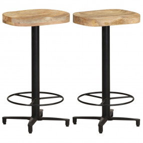 Bar Stool Set of 2 Natural wood
