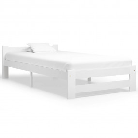 Bed Frame White Solid pine wood, plywood Twin Durable B...