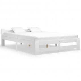 Bed Frame White Solid pine wood, plywood Super King Dur...