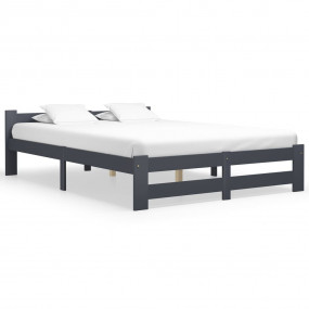 Bed Frame Dark gray Solid pine wood, plywood Super King
