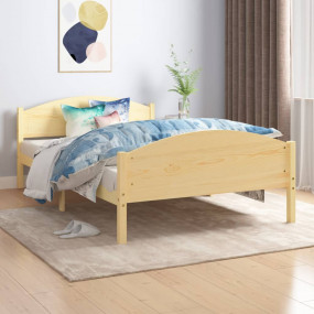 Bed Frame Natural Pine Solid pine wood, plywood 120 x 7...