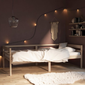 Bed Frame Natural Wood Solid Pinewood Twin Durable Bed ...