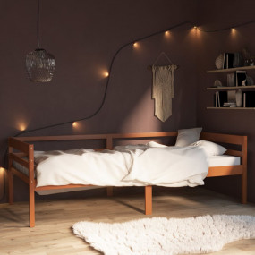 Bed Frame Honey Brown Solid pine Twin Tough Bed Frame