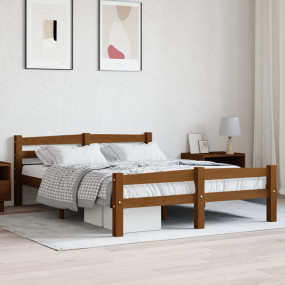 Bed Frame Honey brown Solid pinewood, plywood Twin Dura...