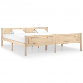 Bed Frame Natural Wood Solid pine wood, plywood Super K...