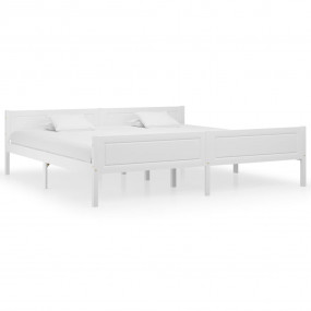 Bed Frame White Solid pinewood, plywood 79 x 79 in Dura...
