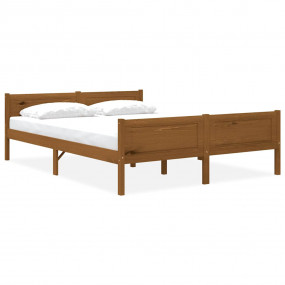 Bed Frame Honey brown Solid pinewood, plywood Full