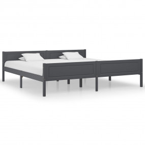 Bed Frame Grey Solid pinewood, plywood Double bed Tough