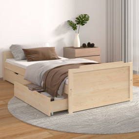 Bed Frame Natural Pine Solid Pine Wood Single Bed Frame