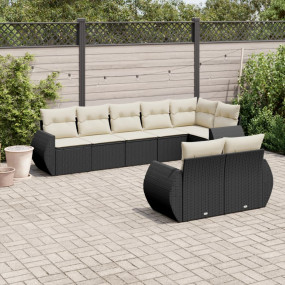 Garden Sofa Set Black, Cream White