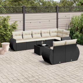 Garden Sofa Set Black, Cream White