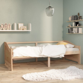 Day Bed Natural Pine Solid pine wood 35.4x78.7 in
