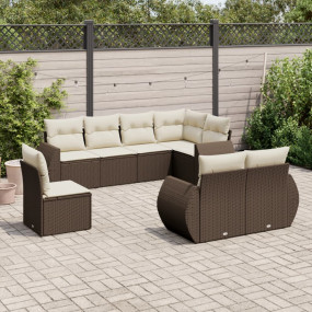 Garden Sofa Set Brown PE Rattan Large Modular Garden So...