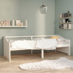Day Bed White Solid Pinewood 35.4x78.7in