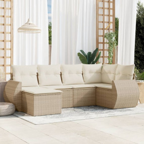 Garden Sofa Set Beige PE rattan Medium Adjustable Feet
