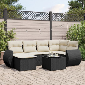 Garden Sofa Set Black, Cream White