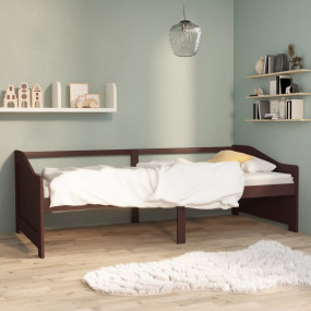 Day Bed Dark brown Solid pinewood 35.4x78.7in