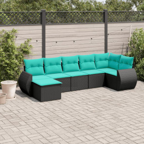 Patio Sofa Set Black and Blue
