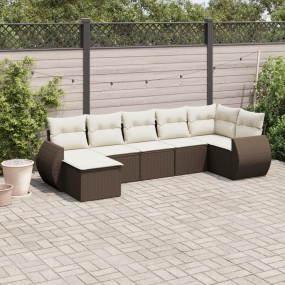 Garden Sofa Set Brown and cream white