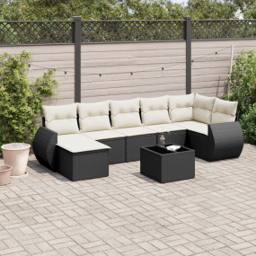 Garden Sofa Set Black PE rattan Large Modular Garden So...