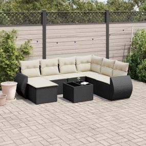 Garden Sofa Set Black Poly rattan Large Modular Garden ...
