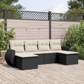 Garden Sofa Set Black, Cream white