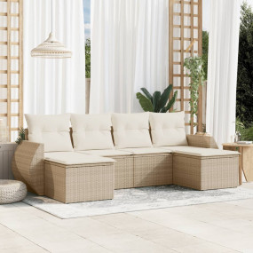 Garden Sofa Set Beige PE rattan Standard Modular