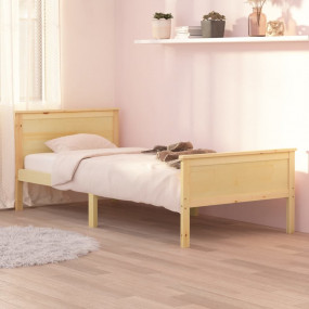 Bed Frame Natural wood Solid pine wood, plywood Single ...