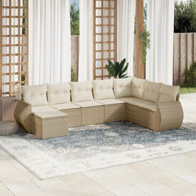 Garden Sofa Set Beige PE rattan Large Modular Garden So...