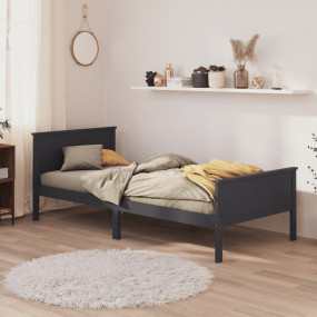 Bed Frame Grey Solid pine wood, plywood Twin  Simplisti...