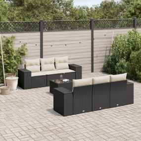 Garden Sofa Set Black, Cream White