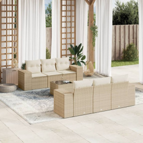 Garden Sofa Set Beige PE rattan Medium Modular Garden S...